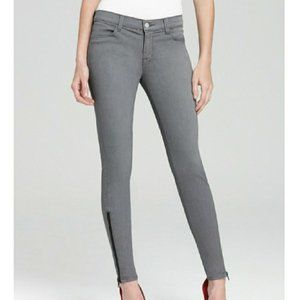J Brand Gotham Gray Super Skinny Zip Ankle Jean 29